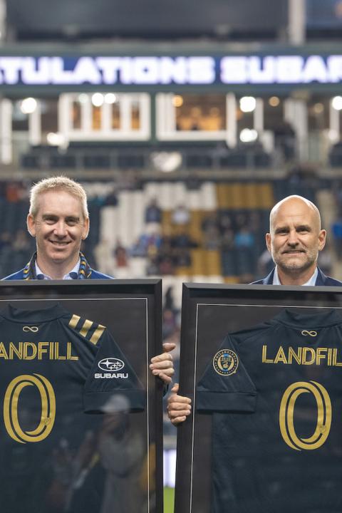 Alan Bethke Subaru Tim McDermott Philadelphia Union Celebrate Subaru Park Going Zero Landfill