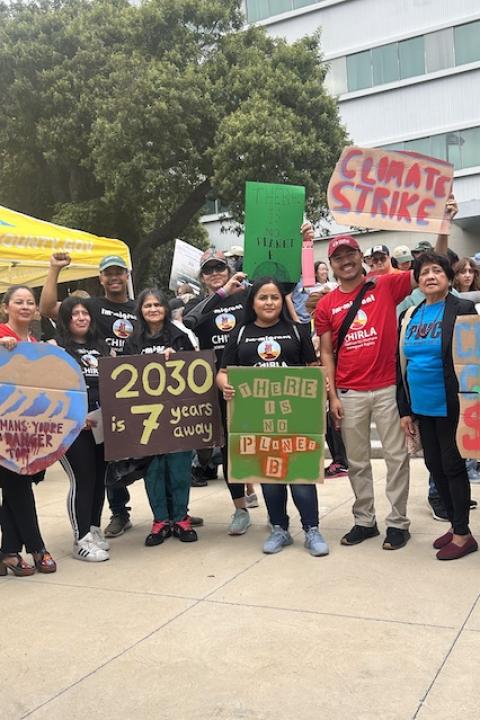 The CHIRLA team at a climate strike — disaster recovery