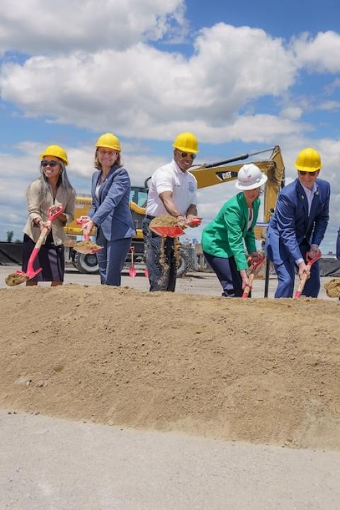 Groundbreaking at the South Brooklyn Marine Terminal which will service offshore wind farms in New York