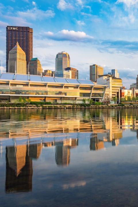 The Pittsburgh skyline seen from across the river — Pittsburgh 2030 District