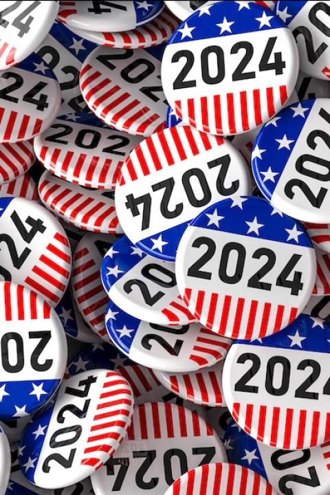 election buttons that say 2024 