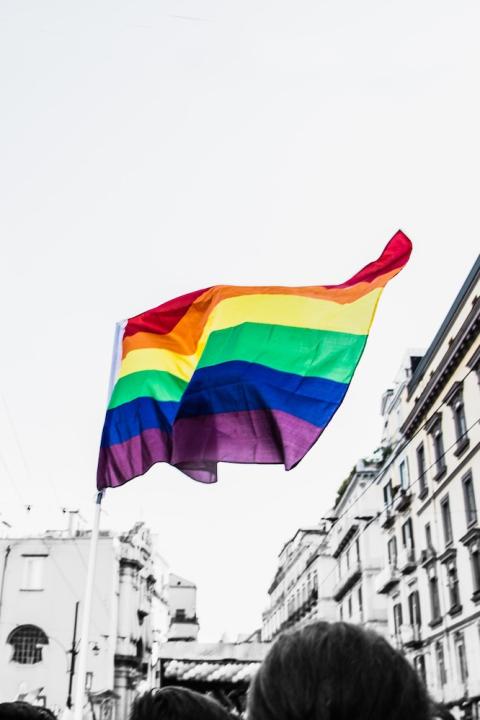 lgbtq pride flag against black and white background - supporting pride amidst boycotts