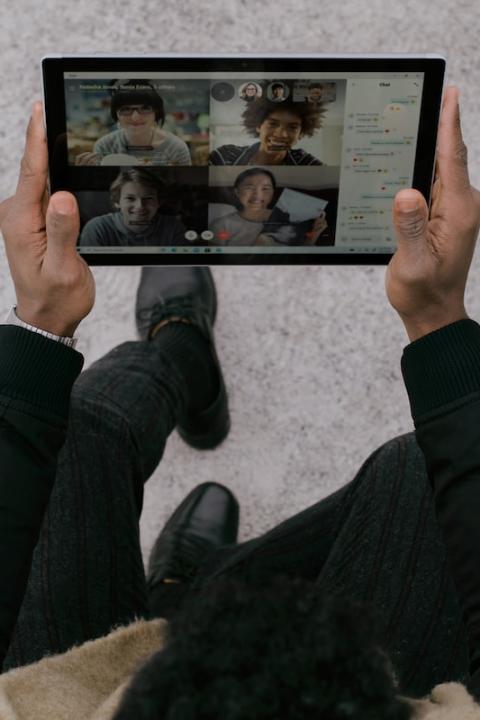video call on tablet - mentoring remotely