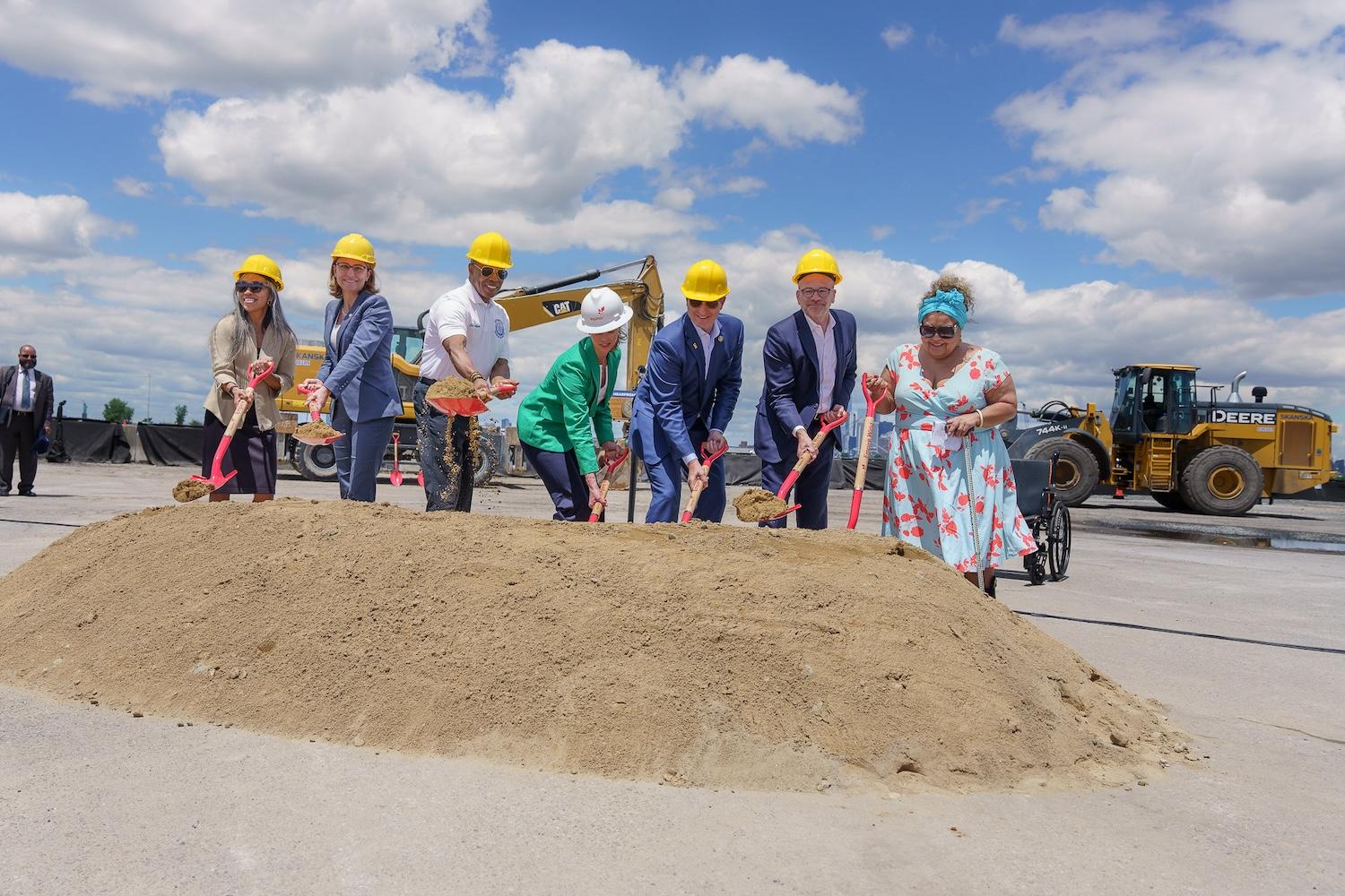 Groundbreaking at the South Brooklyn Marine Terminal which will service offshore wind farms in New York