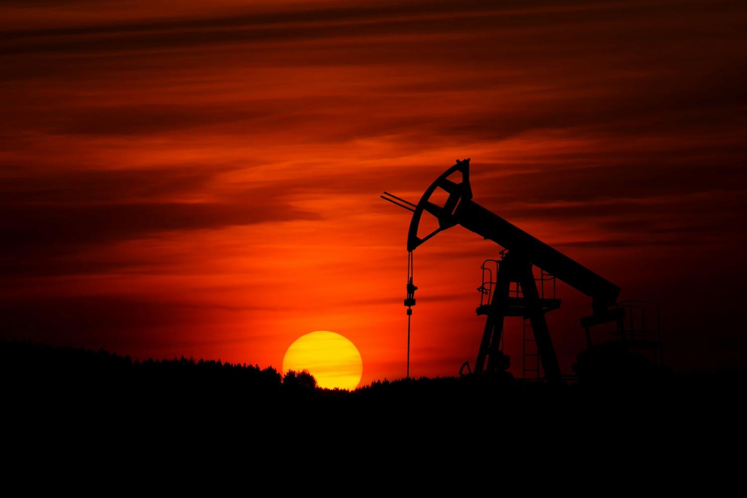 An oil pump at sunset — just transition