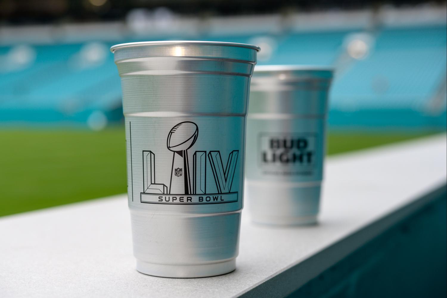 Super Bowl LIV aluminum cups