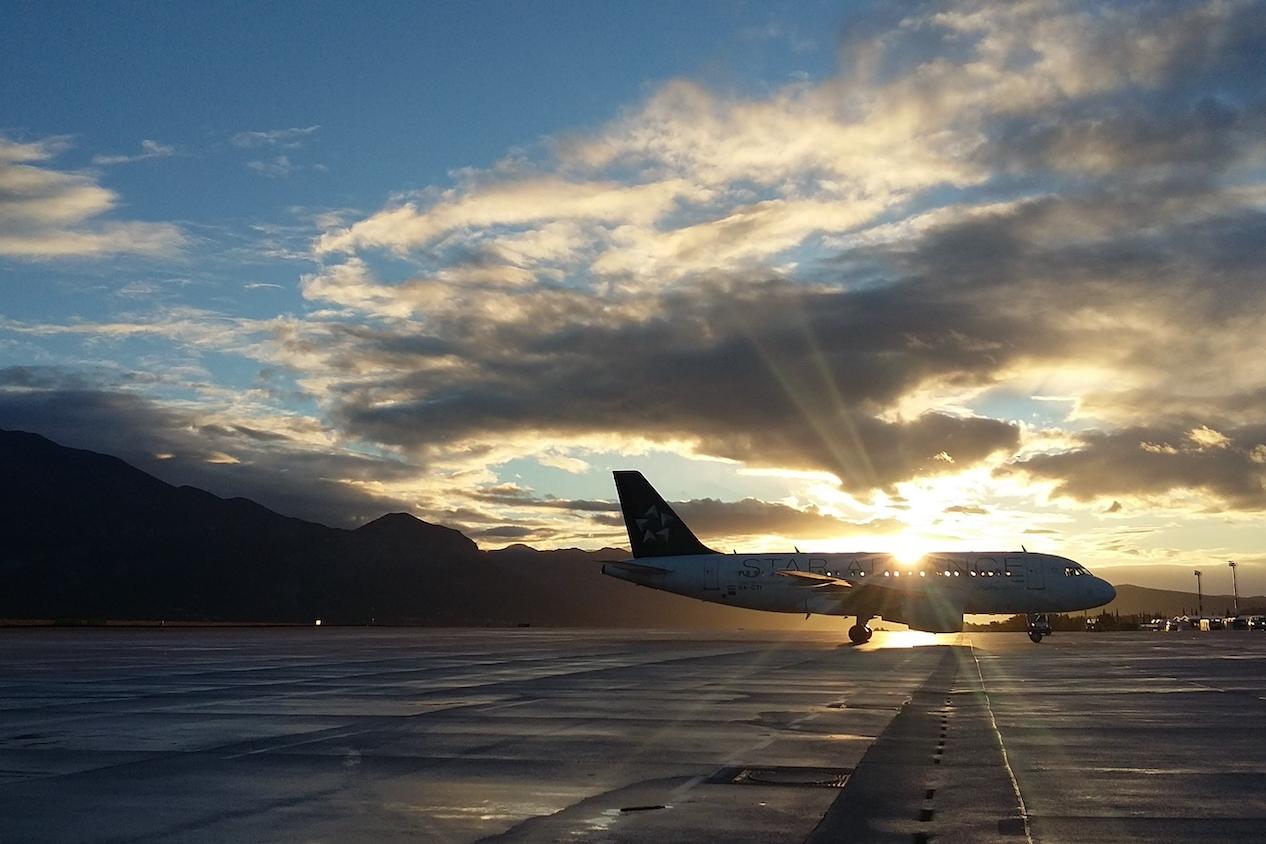 A plane on tarmac -  sustainable aviation fuel 