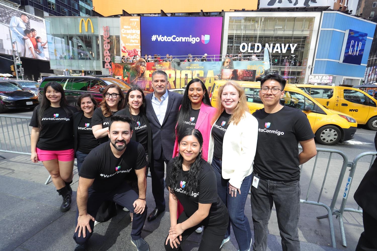 TelevisaUnivision team Martes de Accion — the first voter registration event for Univision's Vota Conmigo campaign 