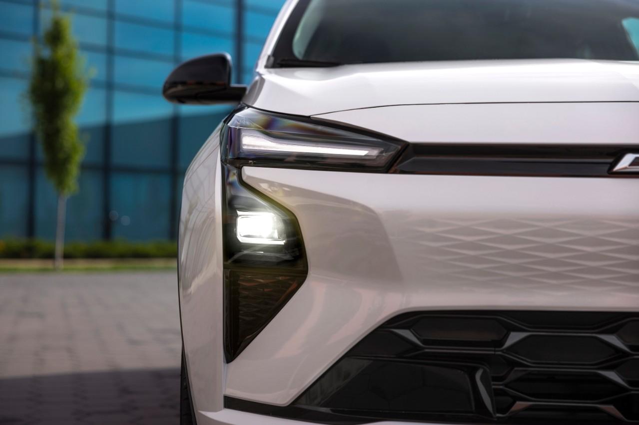 The front corner and headlight of the 2027 Chevrolet Bolt EV.