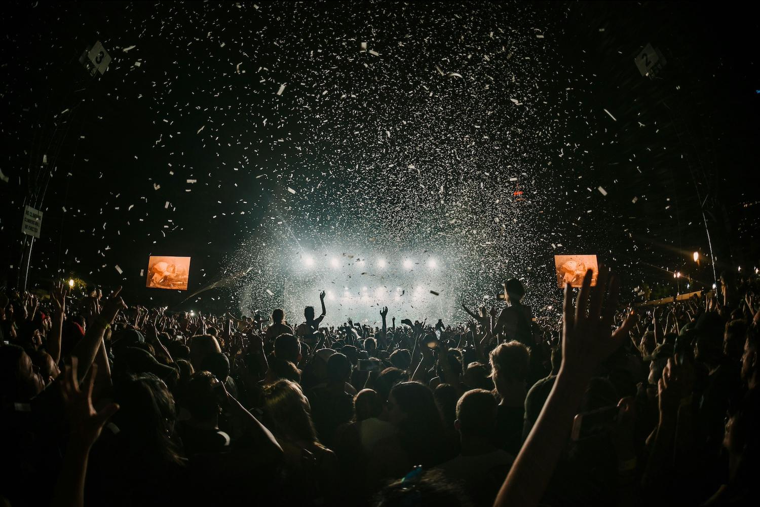 A crowd at a concert — sustainable concerts