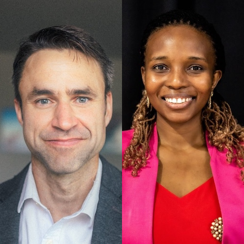 Rehema Mbalamwezi and Matt Evans headshot