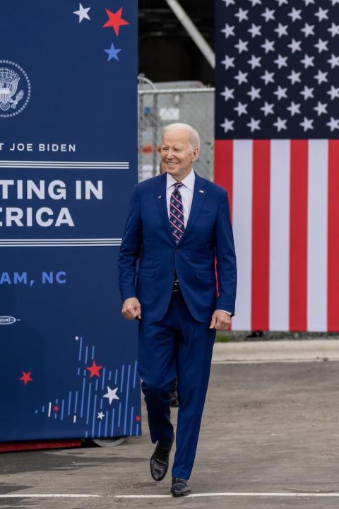 Joe Biden stops at North Carolina semiconductor factory as part of Investing in America tour to promote U.S. manufacturing