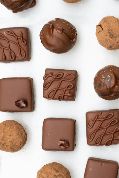 A variety of chocolates. 
