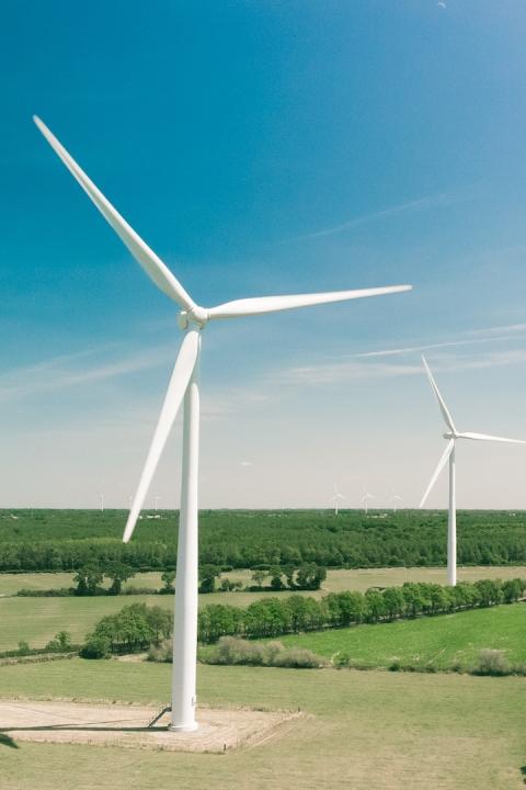 wind turbines - wind farm in the country